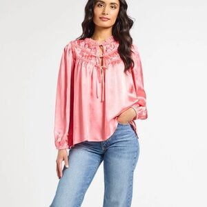 Anthropologie COLETTE TOP IN CAMELLIA Pink/Rose Small New With Tags‎